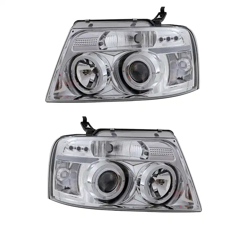 Scheinwerfer Angel Eyes LED chrom passt für Ford F150 MK11 ab 2004 - 2008 Garantierte Lieferung
