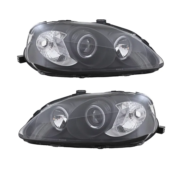 Scheinwerfer Angel Eyes LED schwarz passt für Honda Civic ab 1999 - 2001 Begrenztes Angebot
