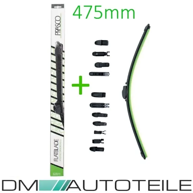 Sonderangebot Wischerblatt Scheibenwischer Flat Blade Silence 19"/475mm + 12 Adapter