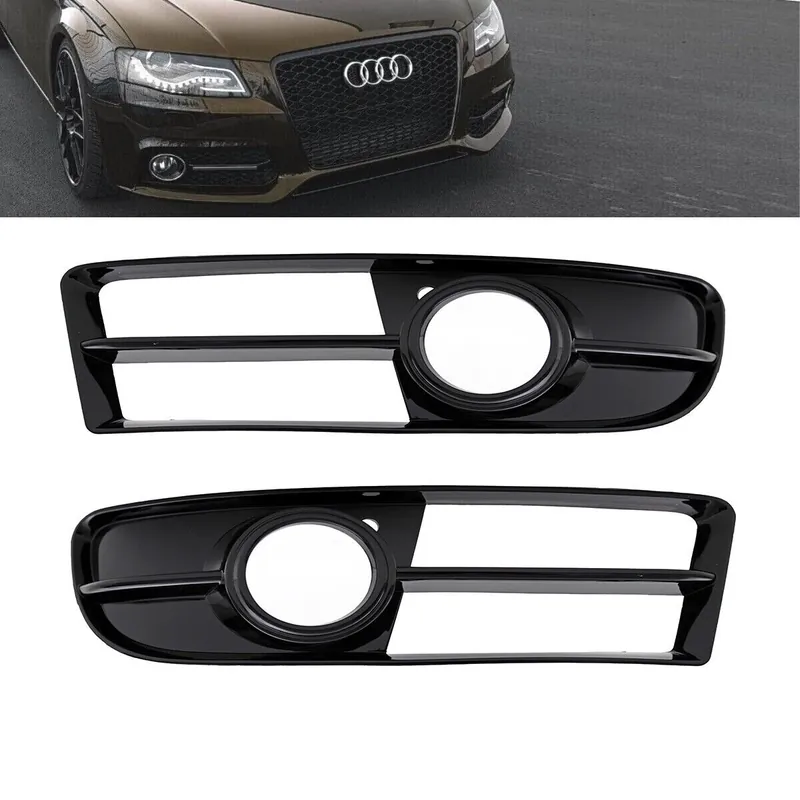 Must-Have Set Front Grille Fogs Cover Black Gloss fits Audi A4 B7 04-08 only S-Line / S4
