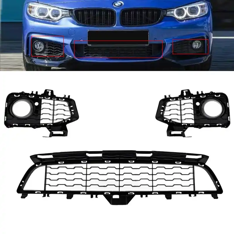 Stoßstangengitter SET glanz schwarz + Gitter passt für BMW F32 F36 F36 M-Paket Solange Der Vorrat Reicht