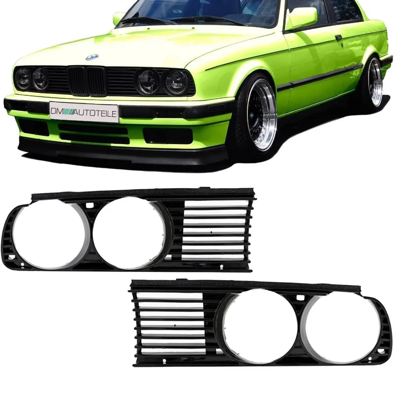 Scheinwerferblenden SET hochglanz schwarz passt für BMW 3er E30 ab Facelift 1987-1992 Jetzt Bestellen