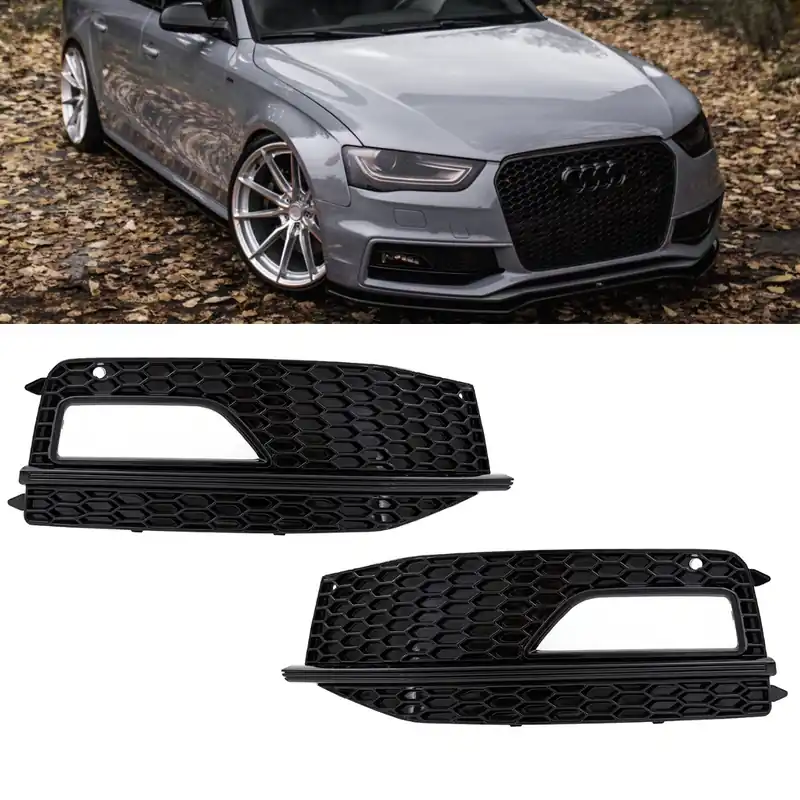 Stoßstangengitter Wabengitter SET hochglanz Schwarz passt für Audi A4 B8 S-Line ab 2011-2015 Rabatt
