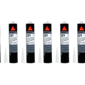6x Sikaflex 221 300ml Stahlgrau Dichtstoff Dichtmasse Kleber Kartusche Zertifiziert