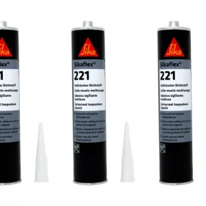 Sonderangebot 3x Sikaflex 221 300ml Stahlgrau Dichtstoff Dichtmasse Kleber Kartusche