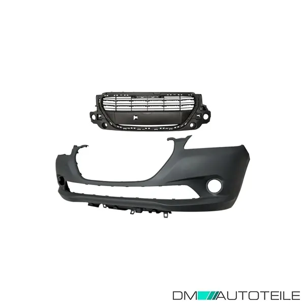 Begrenztes Angebot Stoßstange vorne grundiert + Gitter schwarz passt für Peugeot 301 ab 01/2012