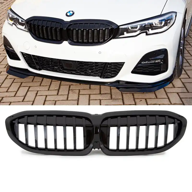 Highlight Performance Kühlergrill für BMW 3er G20 / G21 Vorfacelift auch für Kamera in Schwarz Glanz mit ABE